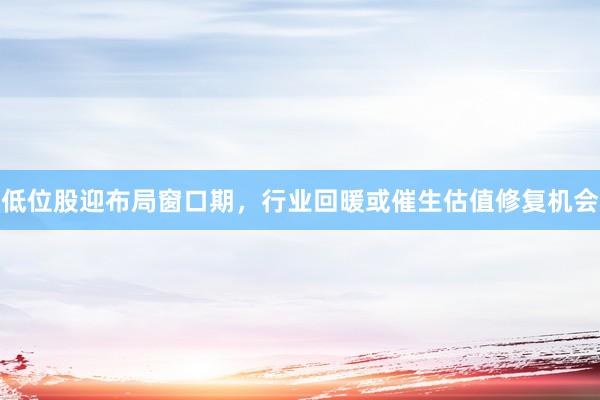 低位股迎布局窗口期，行业回暖或催生估值修复机会