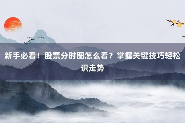 新手必看！股票分时图怎么看？掌握关键技巧轻松识走势