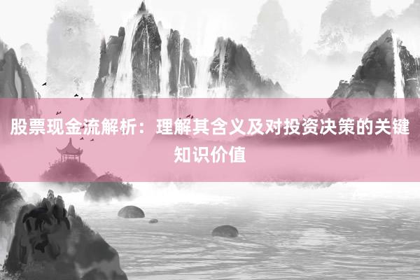 股票现金流解析：理解其含义及对投资决策的关键知识价值
